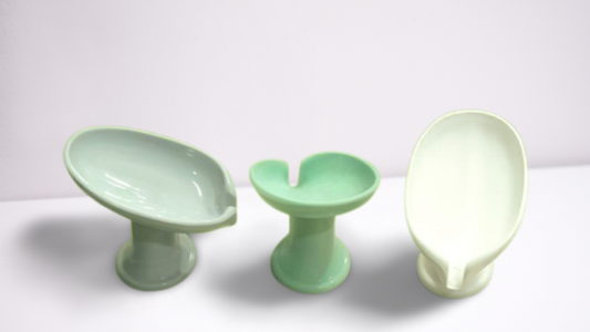 Ceramic Soap Holder With Drain – Elevated Design Bathroom Sink Dish For Bar Soaps