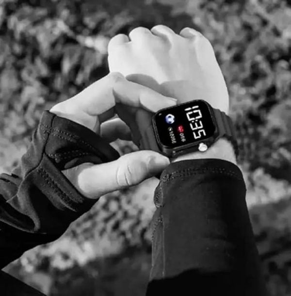 Salicon Digital Display Strap Watch – Available In Orange & Gray Stylish Casual Watch With Box (non-waterproof)